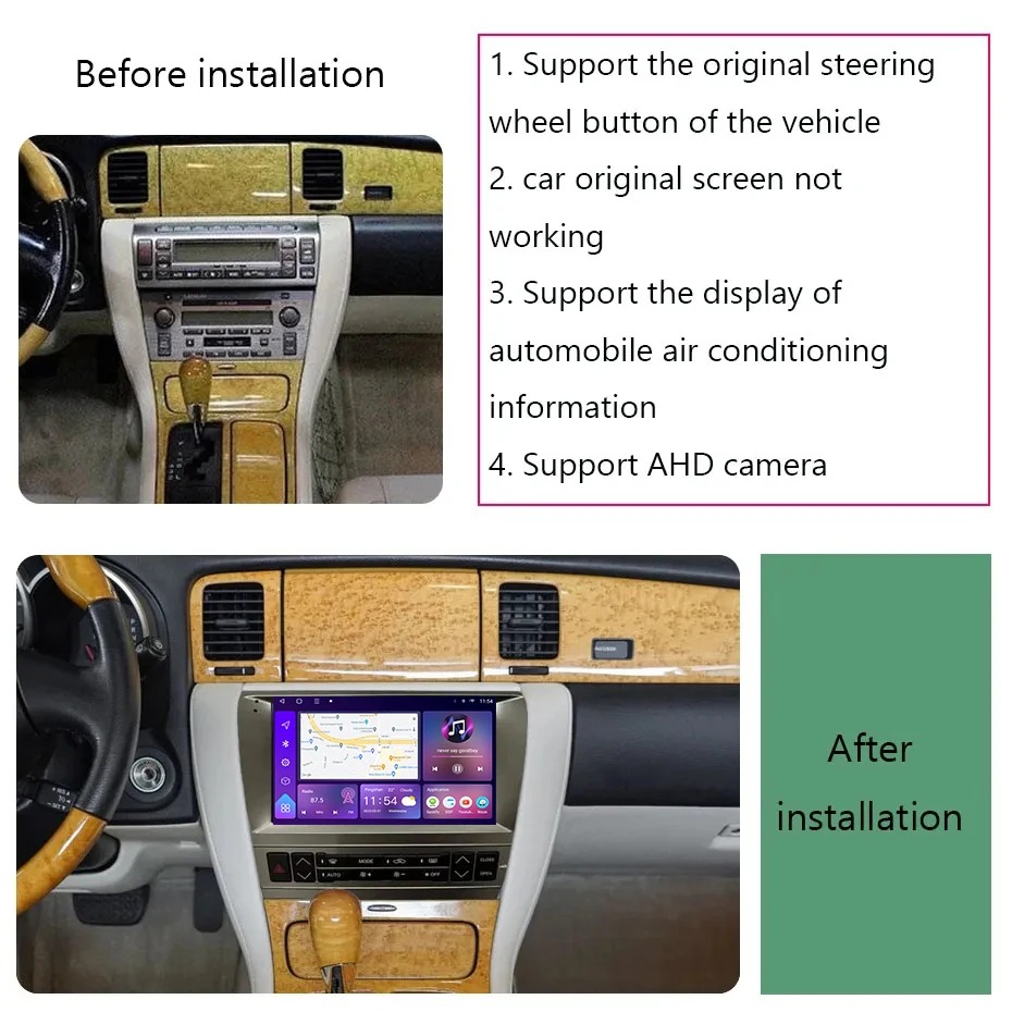 Android 15 IPS Screen Android Auto Radio for SC430 2001-2009 Carplay 2 DIN Stereo Car  Navigation Multimedia Head Unit